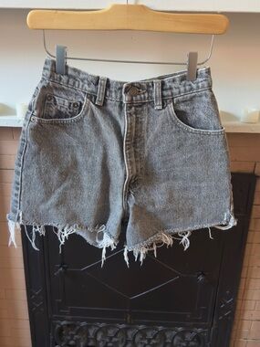 Levi’s Vintage High-Rise Charcoal Denim Cutoff Shorts